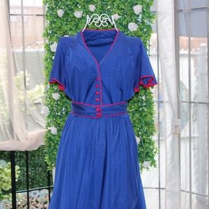 Vintage 1970s Flutter Sleeve Dress